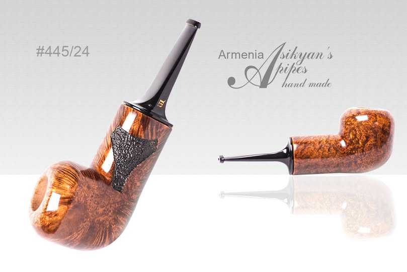 Asikyan Reverse Calabash 445/24, Smooth, partially rusticated, handmade in Yerevan